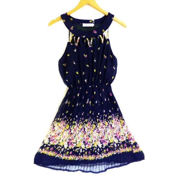 Vestido Estampado Azul c/ Florzinhas