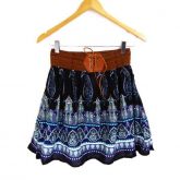 Short Saia Estampado - Azul